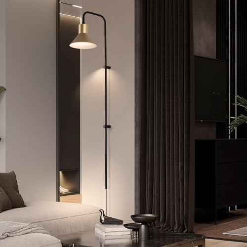 Plug in Wall Sconce with Switch, Indoor Horn Cover Wall Mounted Lamp with E26 Base, Long Wall Light for Bedroom Living Room Study Hallway Bedside£¨1PCS£©