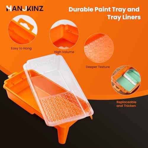 9 Pcs 4 Inch Small Paint Roller Kit with Microfiber Paint Roller Covers, Paint Tray with Liner, Mini Paint Roller for Painting Wall, Door, Cabinet