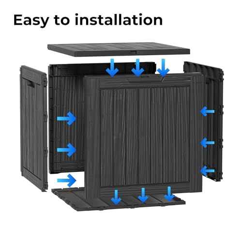 35 Gallon Resin Deck Box, Waterproof Outdoor Storage Bin for Patio, Poolside, and Garden, Lockable & UV-Resistant, Ideal for Small Spaces, Black