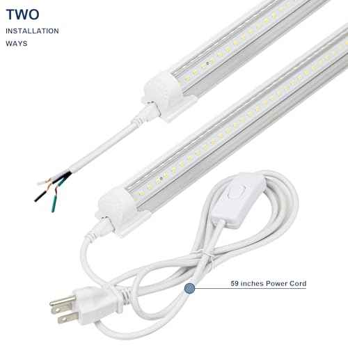 4Pack LED Shop Light 4FT,V Shape Integrated T8 LED Tube Light,6300LM,42W,5000K Super Bright White,High Output Linkable Shop Lights