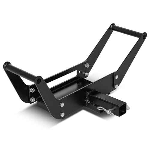DNA MOTORING Cradle Winch Mount Mounting Plate Foldable for 2" Class IV Hitch Receivers, Up to 12,000Lbs Capacity, Powder Coated Steel, Tow-Mount