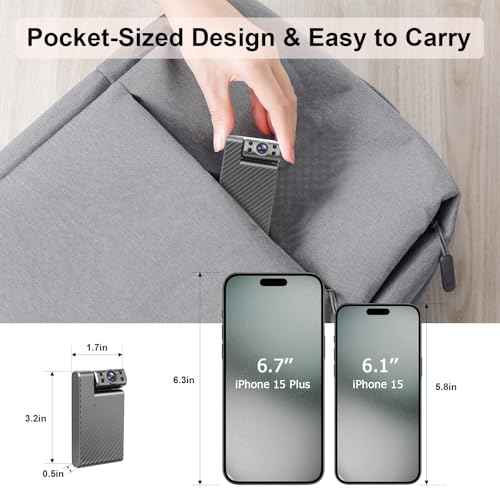 Mini Wireless Camera HD 180¡Æ Rotating Cameras Smallest WiFi Security Camara, Portable Nanny Cam Night Vision Tiny Rotatable Cams for Home Room Office Indoor Outdoor (Silver)