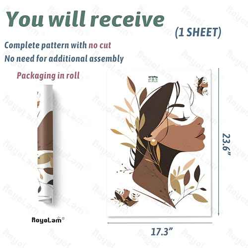 Boho Woman Wall Decals Removable Modern Feminine Vinyl Stickers for Living Room Girls Bedroom and Office Decor Peel and Stick Minimalist Wall Art