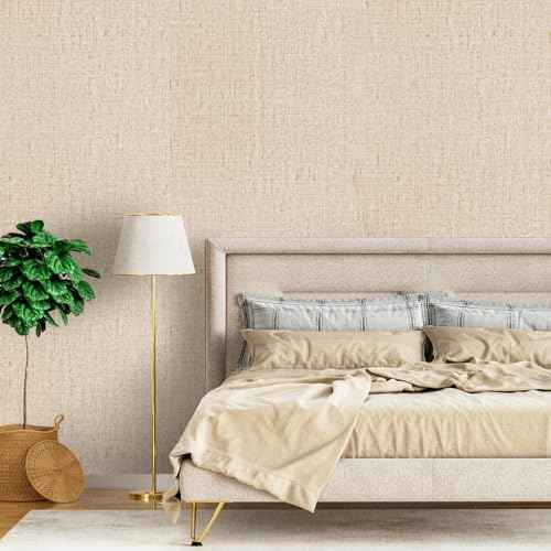Beige Grasscloth Peel and Stick Wallpaper Textured Contact Paper 15.7inch x 590.6inch Faux Linen Vintage Grasscloth Contact Paper Self Adhesive Removable Wallpaper Vinyl