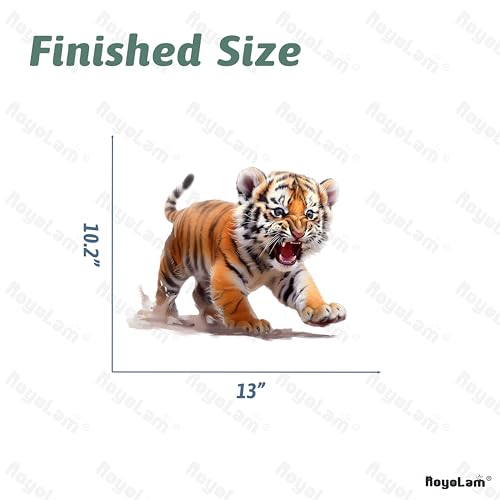 Lifelike Walking Little Tiger Wall Decal Nursery Animal Wall Sticker Removable Peel and Stick Wall Art Decor for Kid Baby Classroom Preschool Living Room Playroom Bedroom School