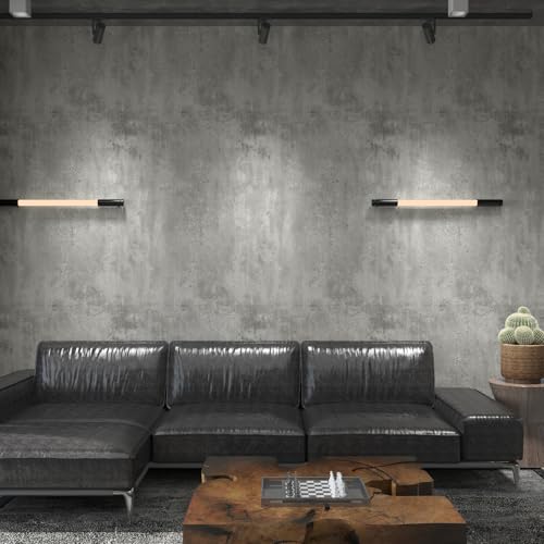 12"x79" Light Grey Concrete Wallpaper Peel and Stick 3D Gray Faux Cement Textured Contact Paper Self-Adhesive Waterproof Vinyl Matte Modern Industrial Wall Paper for Bedroom Bathroom Kitchen