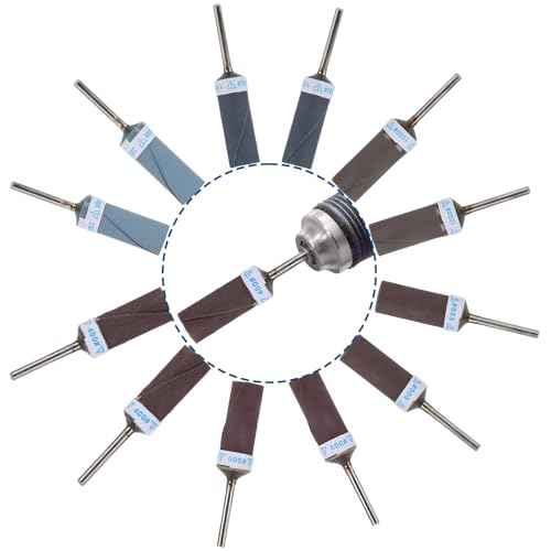 12pcs 400-2000 Grit Sanding Drums for Dremel Rotary Tool, Rotary Tool Bits Sander Set Bands Mandrels for Wood Plastic Metal Grinding Polishing