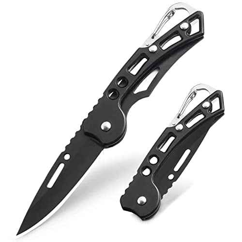 EDC Pocket Knife for Men, Small Folding Keychain Knife with clip, Stainless Steel Knife Box Cutter for Women, Pocket Knives for Outdoor Camping Hiking, Mens Gift
