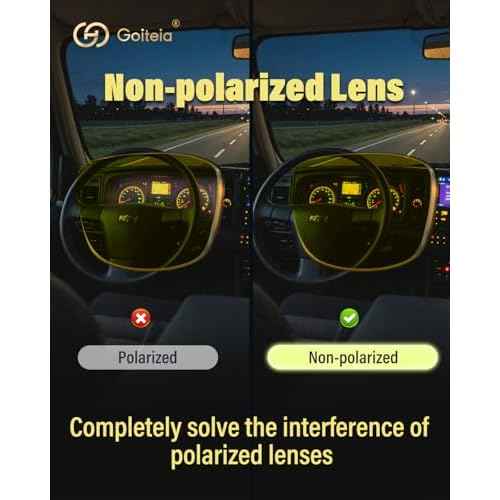 Goiteia Night Driving Glasses for Men Women, Yellow Glasses for Rainy Days, Anti Glare from Front and Rear Headlight