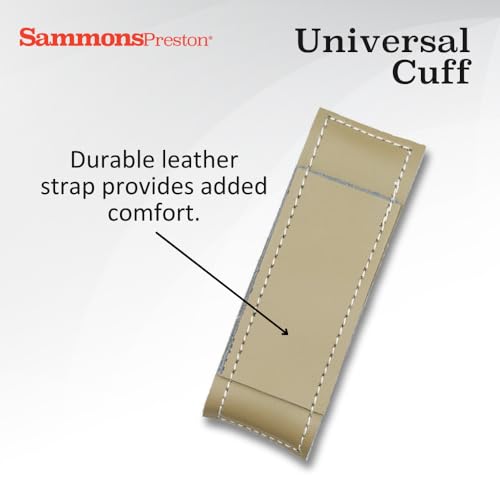 Sammons Preston Universal Cuff, Leather ADL Cuff with Elastic Strap, Holds Utensils or Writing Aids, Makes Mealtime or Other Activities Easier, for Elderly or Individuals with Weak Grip, Small, 2-1/2"
