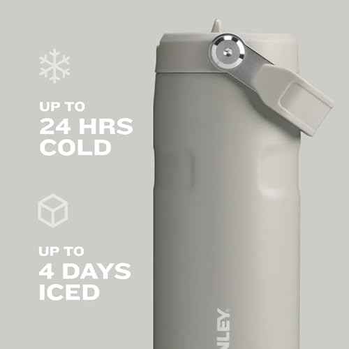 Stanley IceFlow Flip Straw 2.0 Water Bottle 50 OZ | Built-In Straw with Larger Opening | Lightweight & Leak-Resistant | Insulated Stainless Steel | BPA-Free | Frost