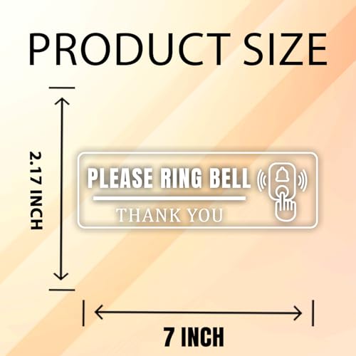 (3 PCS) Please Ring Bell Sign Vinyl Sticker Decal for Business Office Store Shop Door Wall Window Entry Notice Waterproof Durable Easy to Apply Indoor Outdoor Use 7 x 2.17 Inches