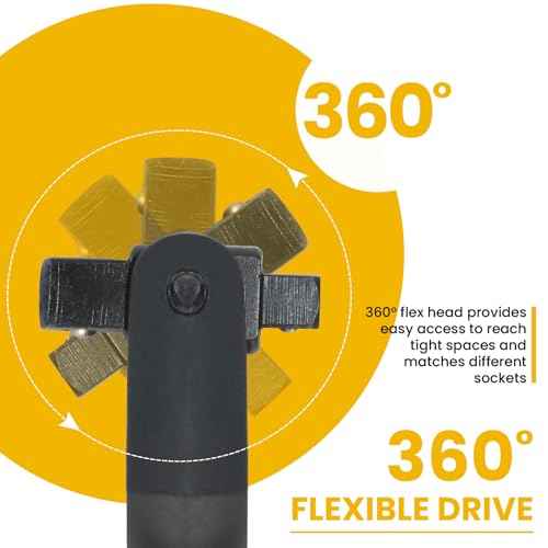 24" Breaker Bar, 1/2" & 3/8" Dual Drive, 360 Rotatable Head, Chrome Vanadium Steel, 600Nm Torque, Ideal for Tight Spaces