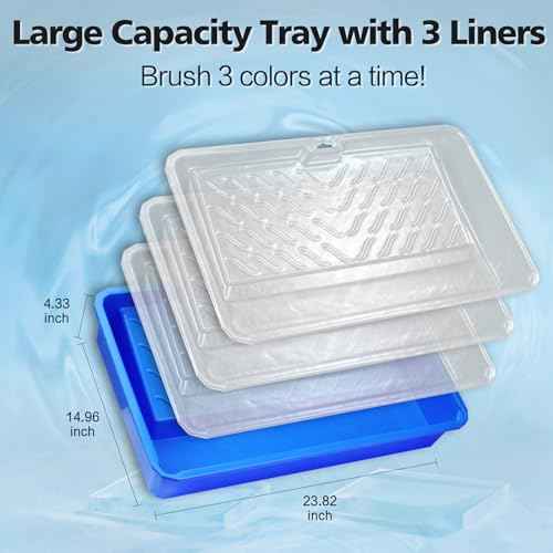 Paint Roller Kit, 12PCS Painting Set, 18 inch Paint Rollers Disposable Paint Tray Liners and Roller Covers, 21.26~47.64in Extension Pole, Large Paint Rollers(Gloves Included)