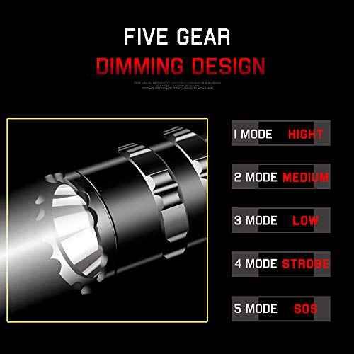 BESTSUN Tactical Flashlights Rechargeable 3000 High Lumen Super Bright LED Flashlight 5 Modes Weapon Light with Picatinny Offset Mount and Pressure Switch, USB Cable Included