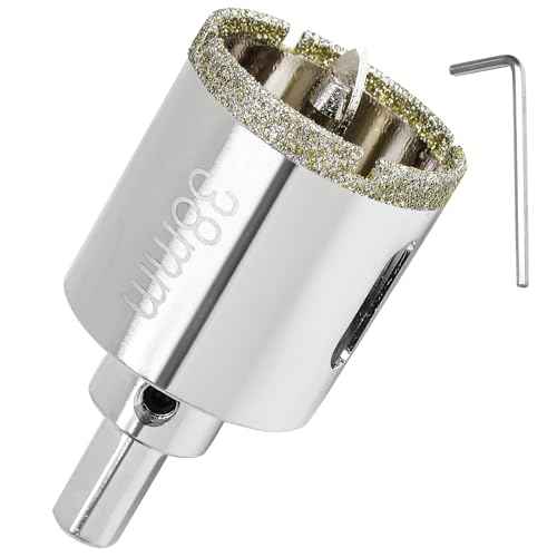 1-1/2 Inch Diamond Hole Saw with Pilot Drill Bit, 1-9/16 Inch Cutting Depth Glass Tile Hole Saw for Marble, Granite, Fiberglass, Porcelain, Quartz