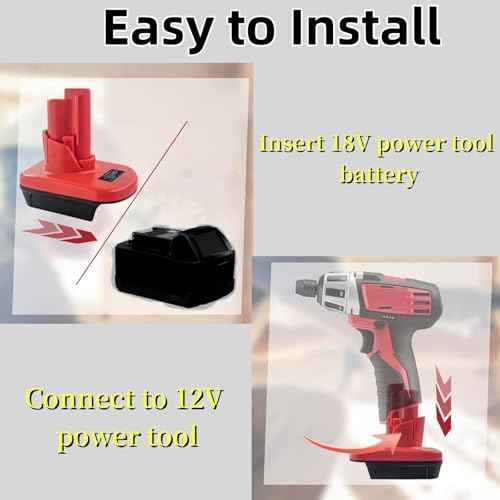 MIL18M12 Battery Adapter for Milwaukee M-18 to M-12, Adapter Converter for Milwaukee 18V Battery to 12V Power Tools (1 Pack)