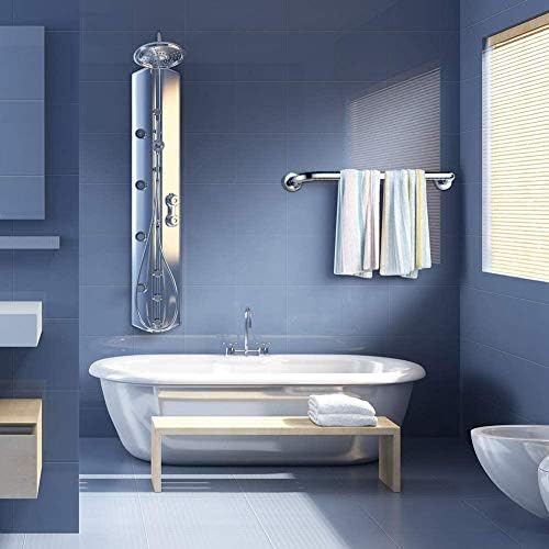 2 Pack 24 Inch Shower Grab Bar, iMomwee Chrome Stainless Steel Bathroom Grab Bar Handle, Bathroom Shower Balance Bar,Safety Hand Rail Support,Handicap Elderly Senior Assist Bath Handle(1.5" Diameter)