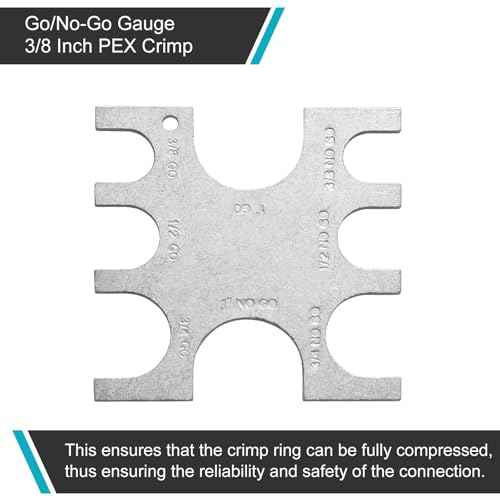 23080 PEX Crimp Tool Go/No-Go Gauge, 3/8 Inch Plumbing Fittings for SharkBite, Pex Go No Go Gauge Crimper Crimping Crimp Tool