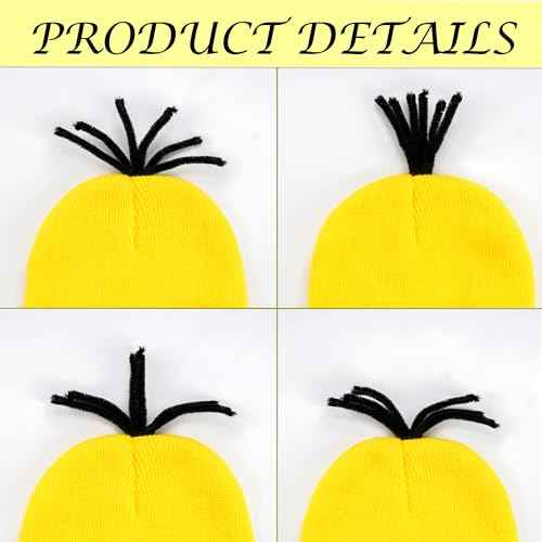 2Pcs Costume Accessories Adult Steampunk Goggles Glasses Yellow Beanie Knit Hats Women Mens Halloween Cosplay Party