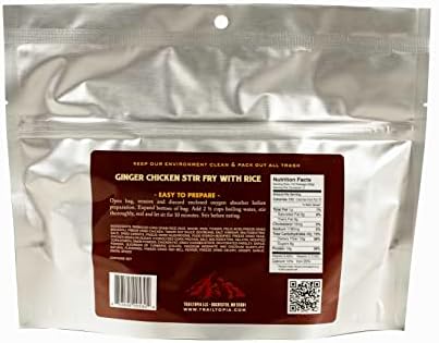 Trailtopia Hearty Ginger Chicken Stir Fry- Freeze Dried Hiking Dinner | Delicious Taste | Quick & Easy Prep | Lightweight | Perfect for Camping & Backpacking | High Energy Meals for Outdoor Adventures