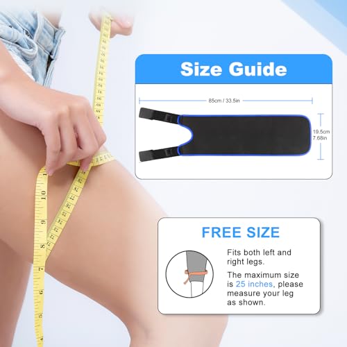 supregear Adjustable Thigh Brace - Hamstring Quad Wrap - Compression Sleeve Support for Pulled Groin Muscle, Sprains, Quadricep, Tendinitis, Sciatica Pain and Sports Recovery - Men, Women