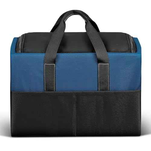 2 Pack Tool Bag for Men, 12 Inch & 17 Inch Heavy Duty Open Top Tool Bag with 5 Pockets for Electrician Tool Bags, Maintenance Workers, Plumbers, Household use