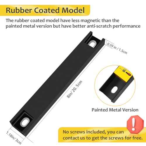 8' Heavy Duty Magnetic Tool Strip, 4 Pack Rubber Protected, Storage Organizer for Garage Shop Wall Workbench Screwdriver Wrench Pliers