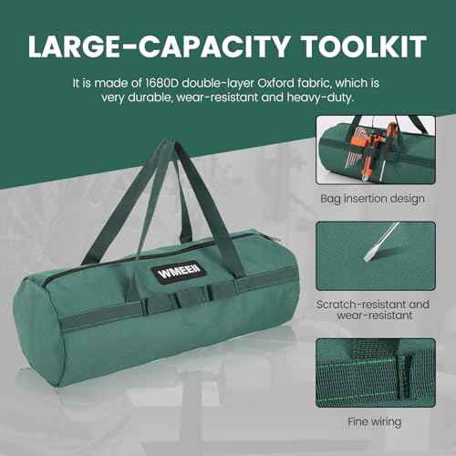 Tool Bags (2-Pack), Round Bucket Tool Bag Organizer,Garden Tool Bag, Outer Knitted Lanyard, Heavy-Duty 1680D Oxford Fabric, for Camping Storage,Hiking,BBQ Tool Storage(By ?WMEEII)