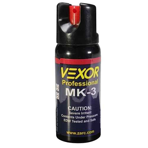 Vexor Pepper Spray Maximum Police Strength, Up to 15 -Foot Range, Twist Top Safety for Quick and Accurate Aim, Protection for Women and Men