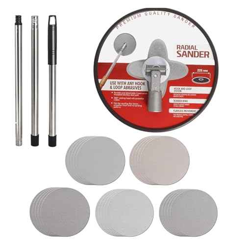 Pole Sander for Drywall, 9 Inch Manual Hand Drywall Sander with Extension Pole, Wall Sanders for Painting, Light Red