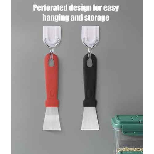 Kytasryl 4PC Multi-functional Stainless steel Scraper, Lengthened Kitchen Cleaning Scraper Spatula, Refrigerator De-icing Tool, Bathroom Gap Cleaning Tool, walls or floors clearing scraper