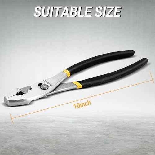 DEKOPRO 10 inch Slip Joint Pliers, Plier with Rubber Grip Handle, High Carbon Steel Plier Tools - Rust Resistant Finish