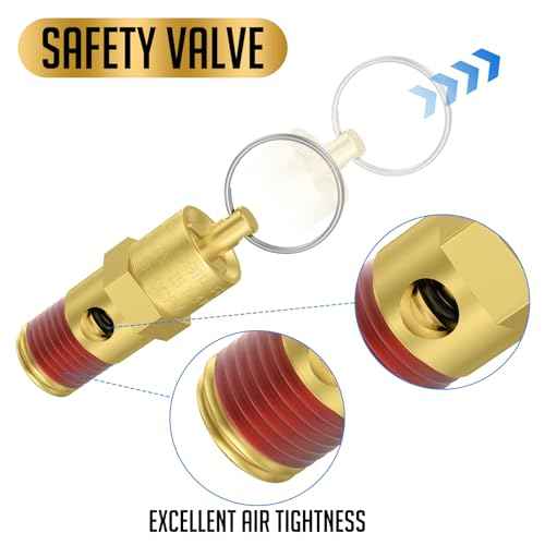 2 Pcs 1/4" NPT(M) 200 PSI Air Compressor Pressure Relief Valve, Brass Safety Valve for Air Compressor (Tank Pop Off)