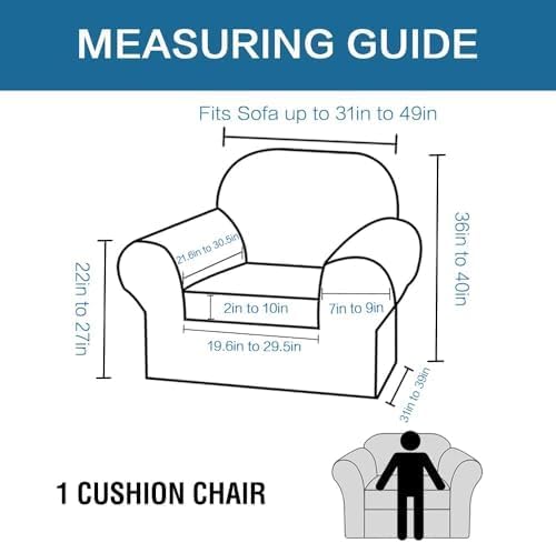 H.VERSAILTEX Rich Velvet Stretch 2 Piece Cover Chair Slipcover Sofa Cover Furniture Protector Couch Soft with Elastic Bottom Chair Couch Cover Width Up to 49 Inch (Chair, Burnt Brick)