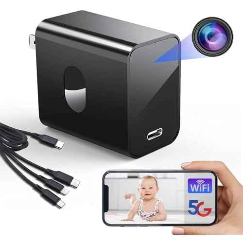 4K Nanny Camera Supports 2.4G&5G WiFi, Mini Hidden Camera Charger with Motion Detection, Night Version, Nanny Cam Hidden Camera, Small Hidden Camera Wireless Security Camera with Motion Detection