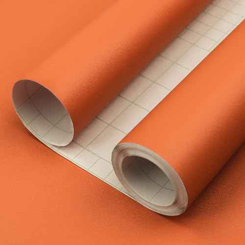 Orange Peel and Stick Wallpaper, 15.7 X 78.7 inches Renter Friendly Wallpaper, Vinyl PVC Removable Wall Paper, Self-Adhesive Wall Sticker Decoration for Counter Furniture Cabinet and Room