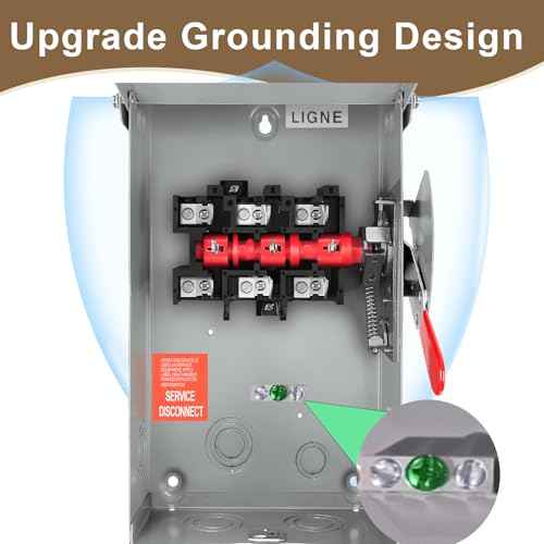 ¡¼Upgrade¡½ 3P 60 Amp Disconnect,Disconnect Switch,Add Ground Design,Non-Fusible,NEMA 3R Standard,Heavy Duty Steel Material,Rust and Corrosion Resistant,for Indoor and Outdoor,120/240v,10-Year Warrnaty