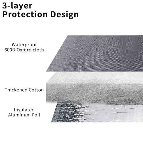 UCEDER Insulated Round Water Pressure Tank Cover 600D Heavy Duty Waterproof and Weatherproof Outdoor Well Covers Great for Winter Freeze Protection (Dark Gray, 24"D x 34"H)