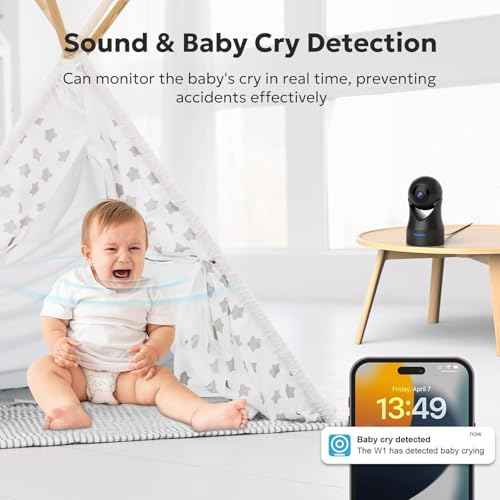 owltron Indoor Camera 2K, 360 Cameras for Home Security with Motion Detection, Baby Monitor with Phone App, 2.4G WiFi Pet Cam with Night Vision & 2-Way Audio