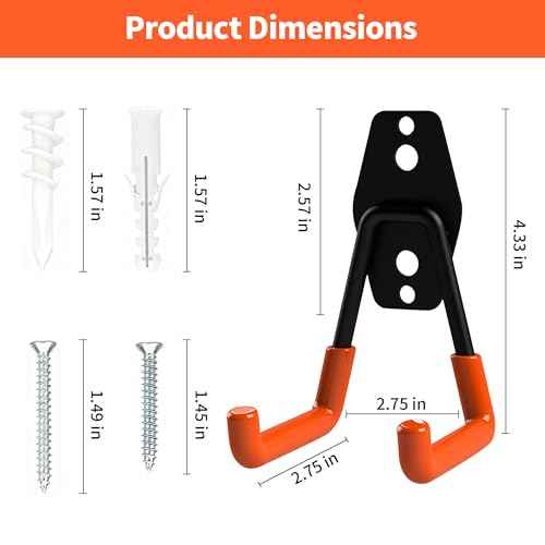 4PCS Door Storage Hanger Bracket with PVC Protective Sleeve, Jeep Door Hangers Compatible for 1956-2024 Jeep Wrangler CJ YJ TJ LJ JK JKU JL JLU JT, Removable Door Storage Holder with Screw