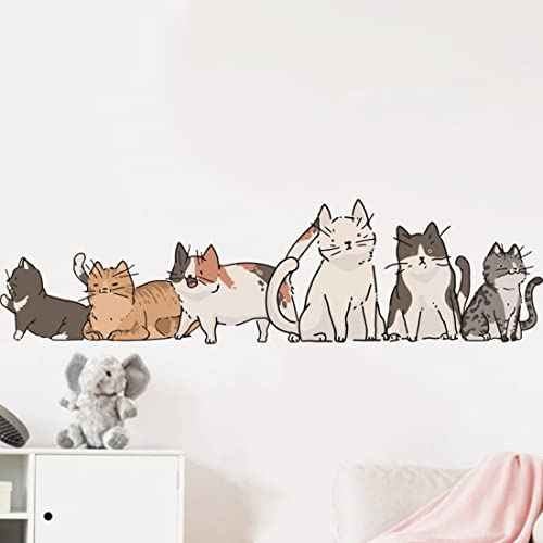 Wall Sticker and Decal, Cats in line