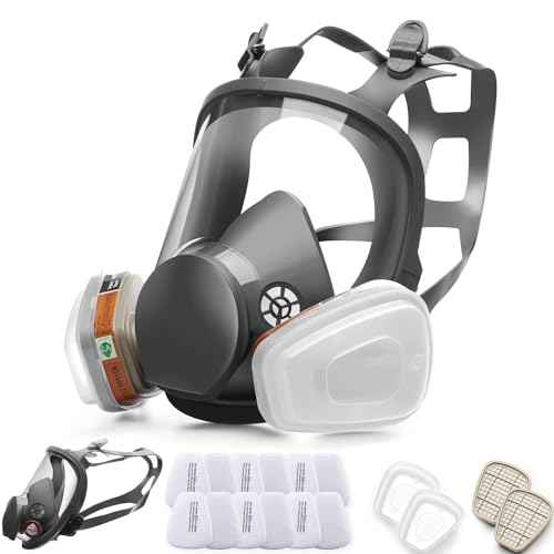 RANKSING Reusable Respirator Full Gas Mask Full 6800 with Filters for Dust, Asbestos, Chemicals while Painting, Spraying