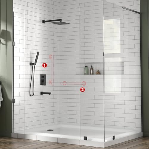 Lava Odoro Shower Grab Bar, Modern Set Stainless Steel Handicap Grab Bar for Bathtubs and Showers, Shower Safety Bar for Seniors Disabled, ADA-Compliant (Matte Black, 12 Inch)