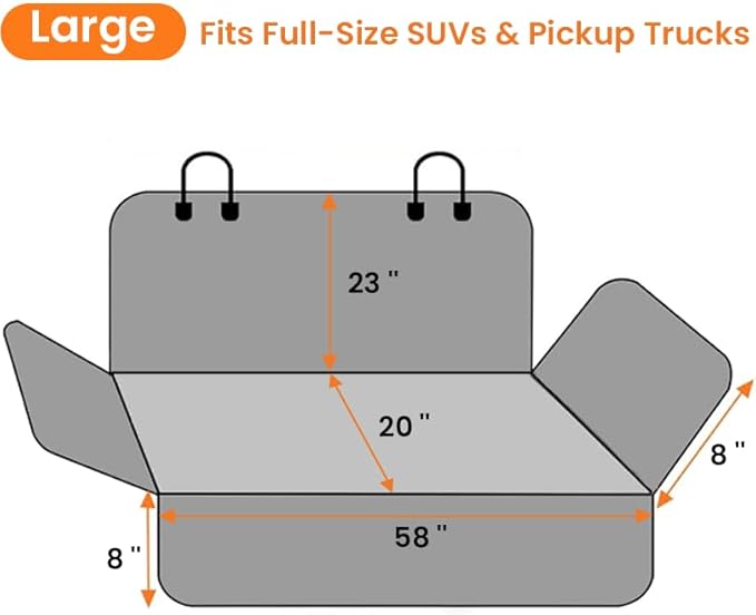 URPOWER Dog Car Seat Cover for Back Seat - Waterproof Bench Seat Cover Fits Middle Armrest for Cars, SUVs & Small Trucks, Nonslip Backseat Dog Covers Rear Seat Protector for Pets and Child