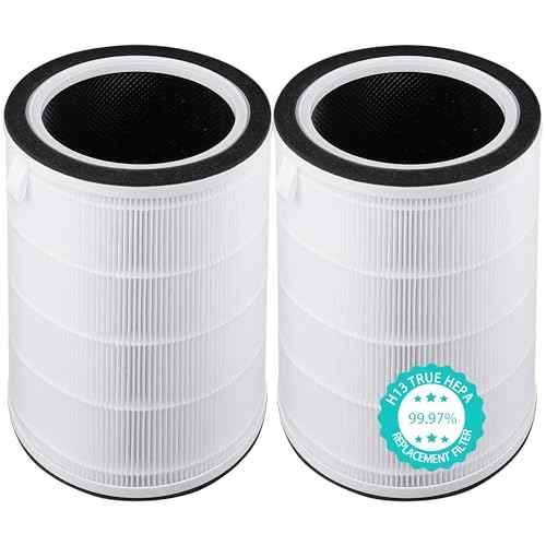 Replacement Filter Compatible with TCL Breeva A3 & A5 Air Purifier, 4-in-1 Filtration with Activated Carbon, 2 Count