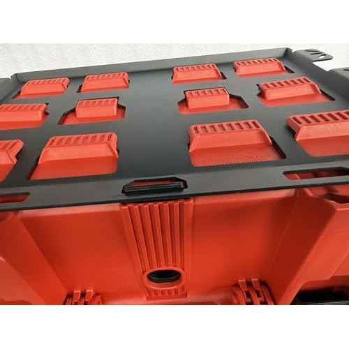VELCKING for Milwaukee Packout Mounting Plate, Metal Storage Base, Wall and Floor Compatible Toolbox Mount (BLACK, 1-Full Plate)