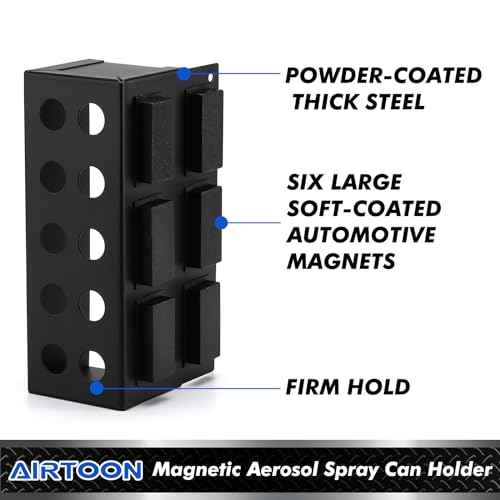 AIRTOON 2PCS Magnetic Aerosol Spray Can Holder, Magnetic Bottle Holder for Garage, Workspace and Home, Red and Black