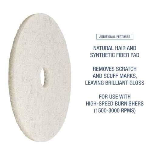 Boardwalk BWK4019NAT 19 in. Diameter Burnishing Floor Pads - Natural White (5/Carton)