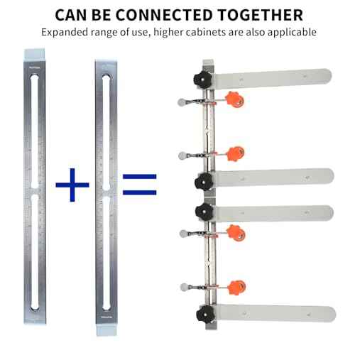 RUITOOL Drawer Slide Jig with Toggle Clamp & Magnetic Arm - Precision Cabinet Drawer Jig Tool with Laser-Engraved Dual-Scale Mark for Mounting Drawer Slide, Fast & Accurate Installation for DIY & Pro